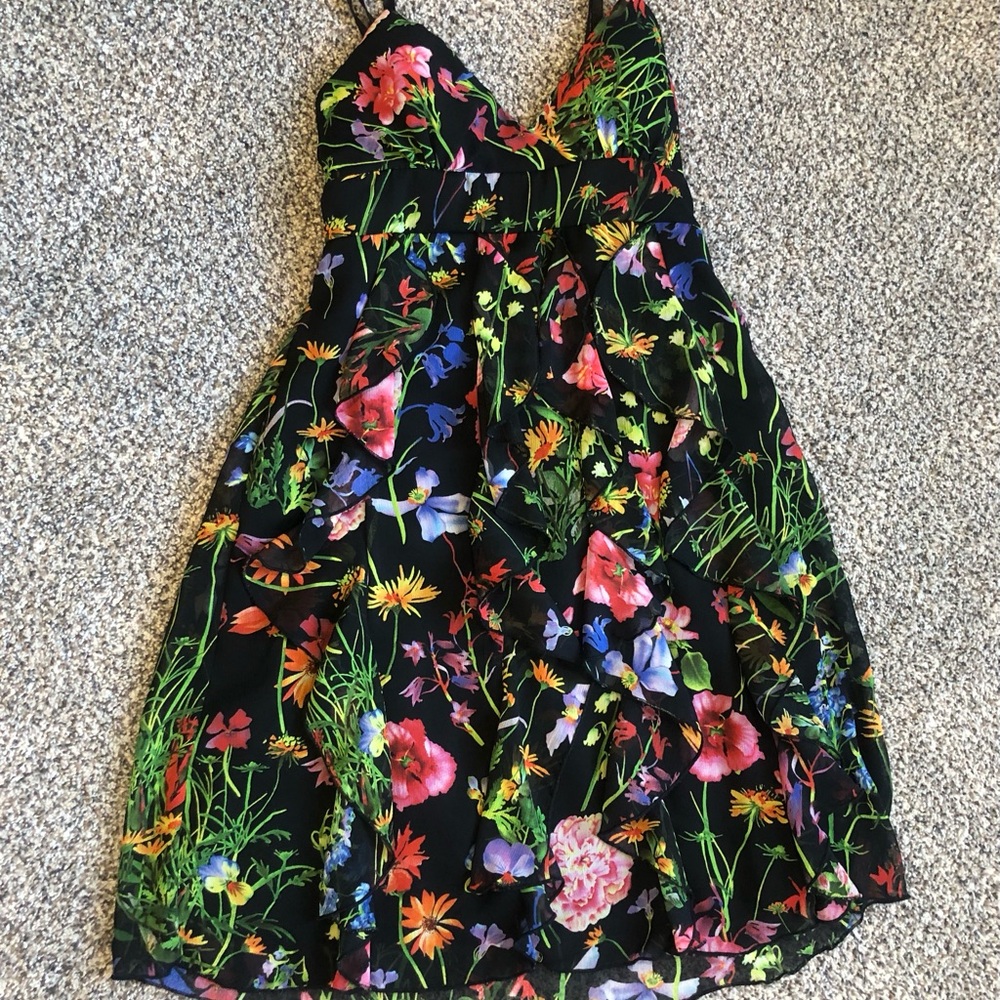 Twenty-one Black Floral Sundress with Multicolor Bloom Print